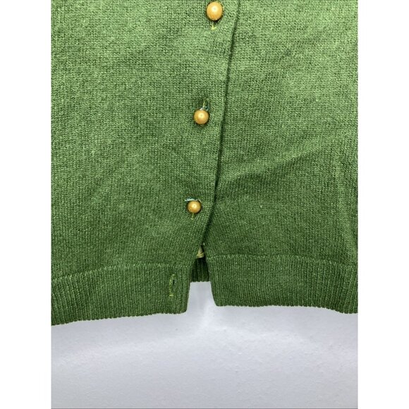 Vintage 50's Wool Angora Cashmere Green Beaded Cardigan Sweater Women’s Small - Picture 7 of 13